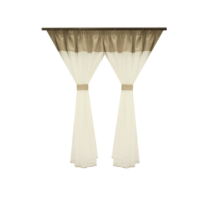 Perdea Velaria ploita ivoire, 280 x 160 cm