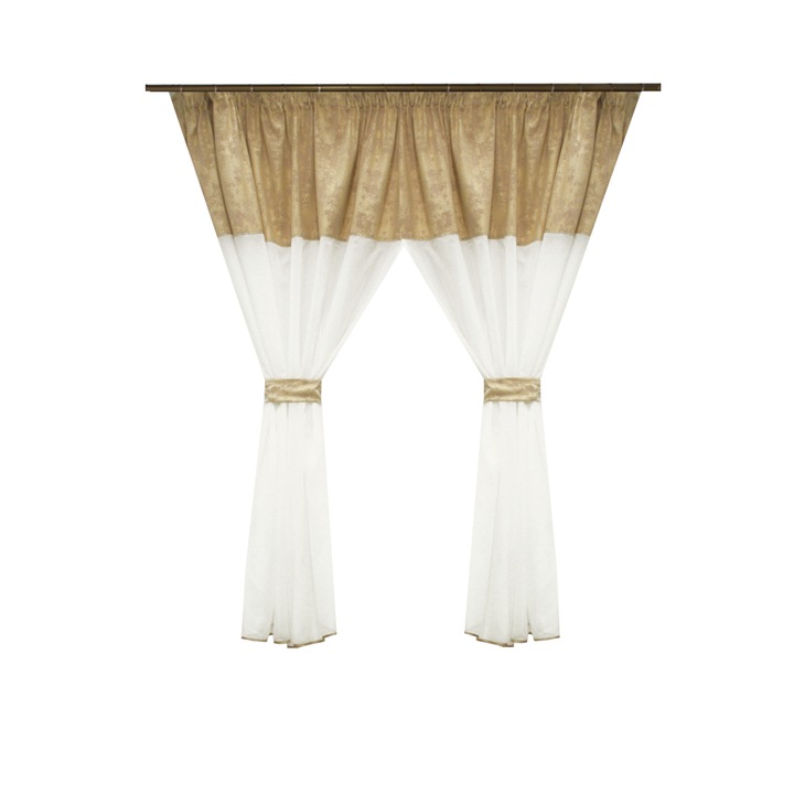 Perdea Velaria in ivoire si asos bej, 330x145 cm