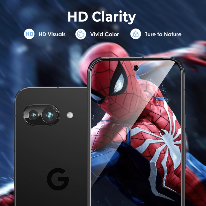 Folie protectie ecran si camera compatibile cu Google Pixel 9A, set 2+2, sticla securizata, transparenta, 9H, anti-zgarieturi