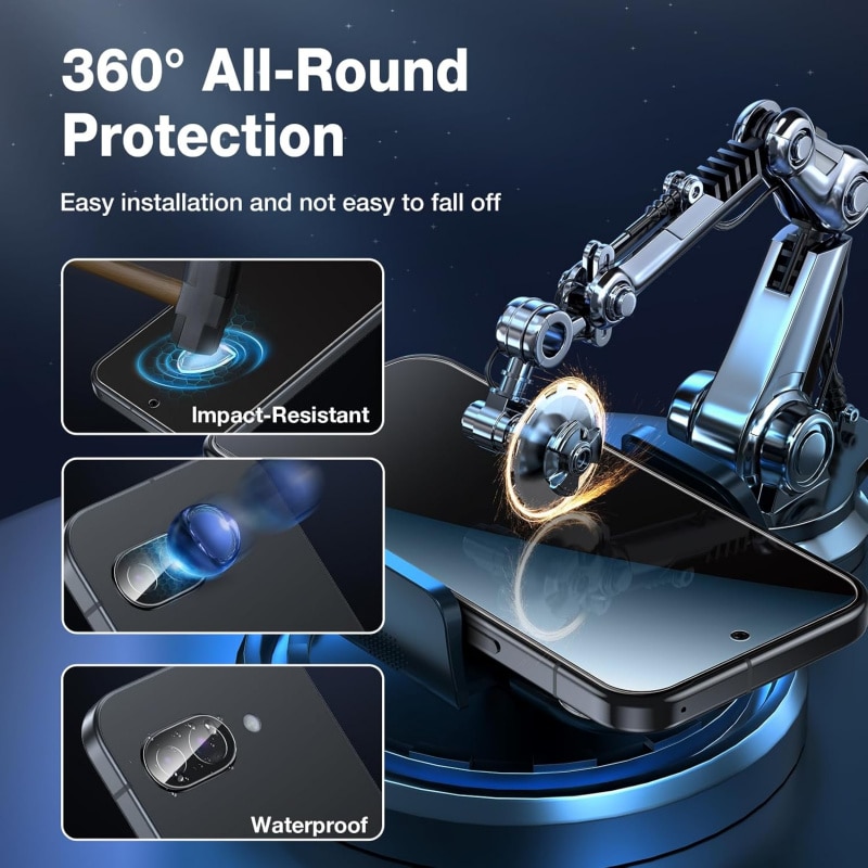 Folie protectie ecran si camera compatibile cu Google Pixel 9A, set 2+2, sticla securizata, transparenta, 9H, anti-zgarieturi