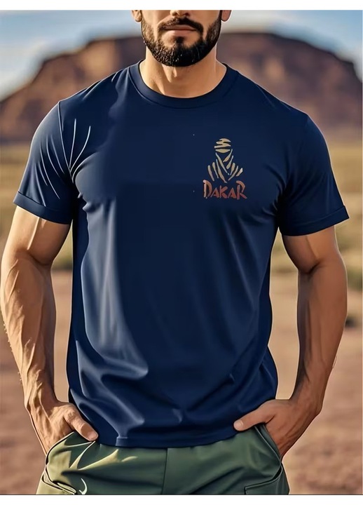 Tricou Barbati Dakar Color, Streetwear, Material Confortabil, Stil Urban, Material Durabil, Bleumarin