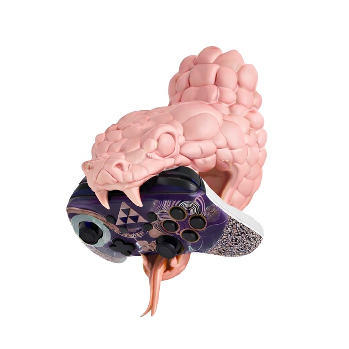 Suport Controller Sarpe PS5/ Xbox, Roz Pastel, 22.5 x 14 x 18.5 cm