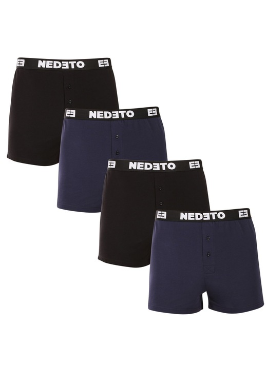 Set 4 perechi boxeri barbati Nedeto, negru\albastru