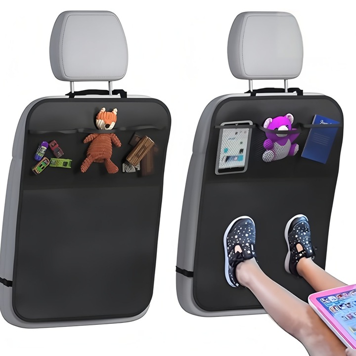 Опори за кола, 2 броя, защита на гърба за столче за кола, 44x66см, черен