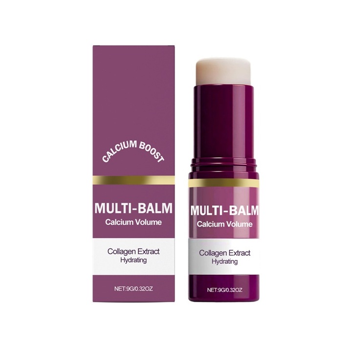 Baton hidratant facial, LXNZUHN®, colagen, vitamina E, delicat, hidratare zilnica, ingrijire de zi si de noapte, 2.5 x 10 cm, violet