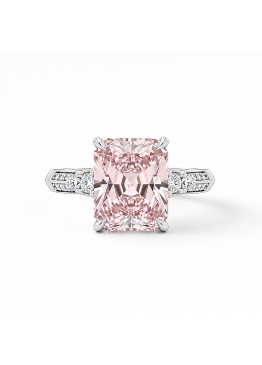 Inel Dama Chucai® model Royal Red Oval Luxury, Zirconiu Rosu Rubin cu 4 Gherute, Banda Incrustata cu Micro-Zirconii, Inel Reglabil si Ajustabil, Stil Nobiliar si Fashion, Placat cu Argint, Ideal pentru Birou, Party sau Cadou