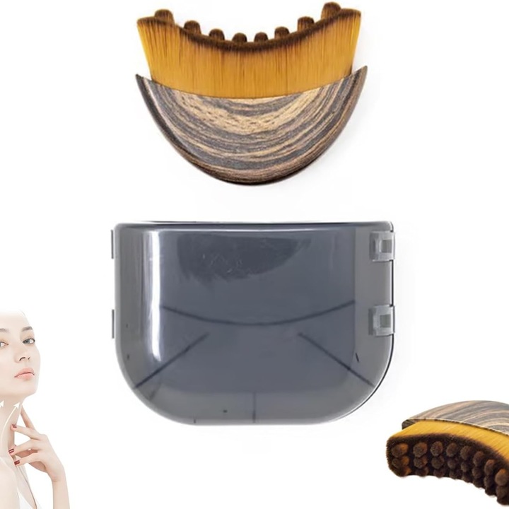 Arctisztító kefe nyirokelvezetéshez, ergonomikus kialakítás, puha sörték