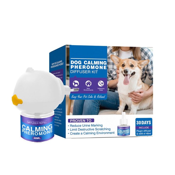 Dispozitiv difuzor feromoni pentru calmarea pisicilor, ingrediente naturale, 6 luni utilizare continua