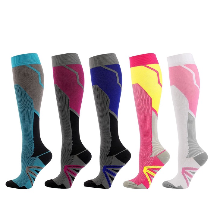 Unisex sportzokni, 5 pár, elasztikus kompresszió, L/XL