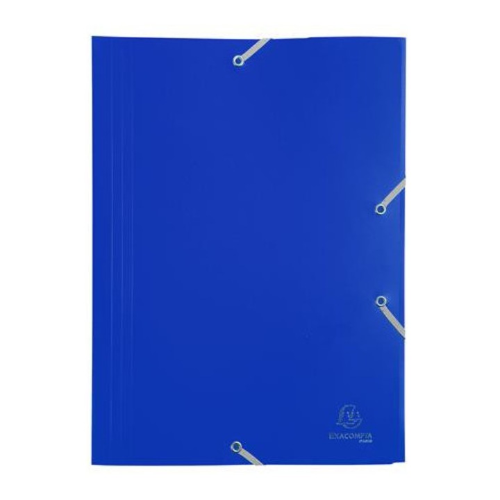 Папка с ластик Exacompta "Opak", PP, A4, Син