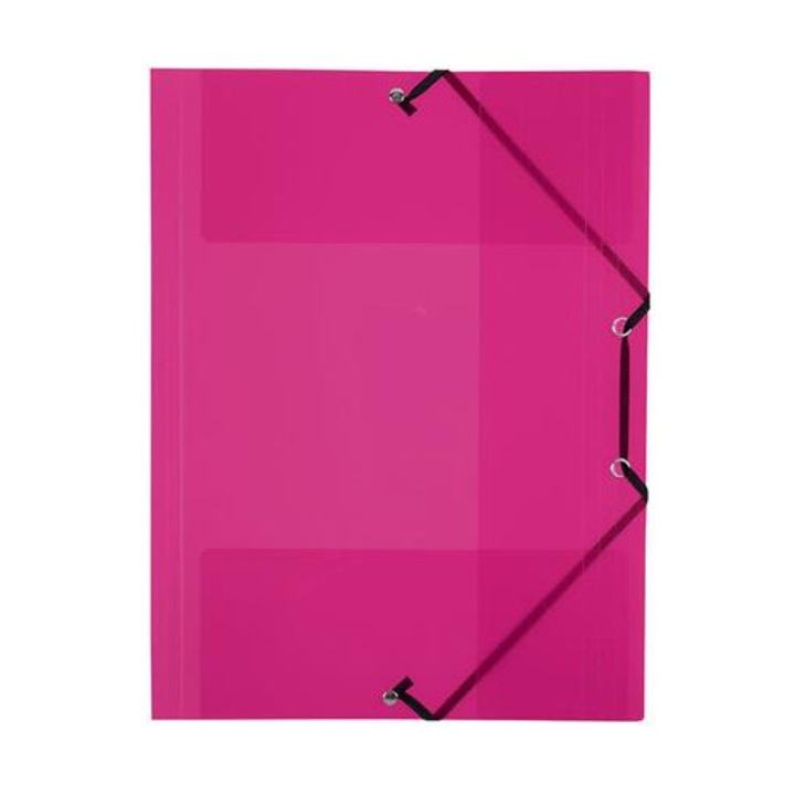 Gumis mappa, 15 mm, PP, A4, VIQUEL "Propyglass", málnapiros