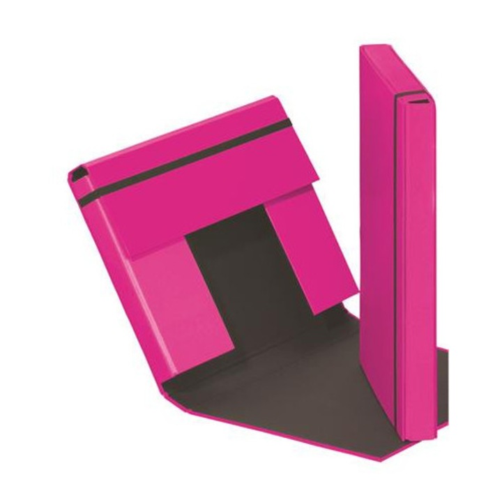 Cutie de dosare, A4, 40 mm, carton, PAGNA "Trend", roz închis