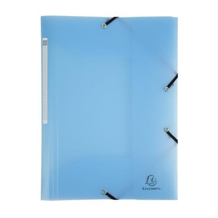 Mapă cu elastic, PP, A4, EXACOMPTA "Chromaline Pastel", albastru
