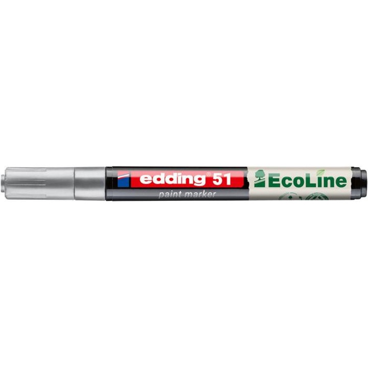 Marker lac, 1-2 mm, EDDING "51", argintiu