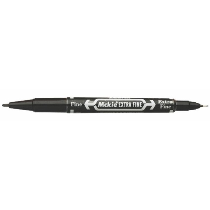 Alkoholos marker, 0,5/1,0 mm, kétvégű, ZEBRA "Mckie Extra Fine", fekete