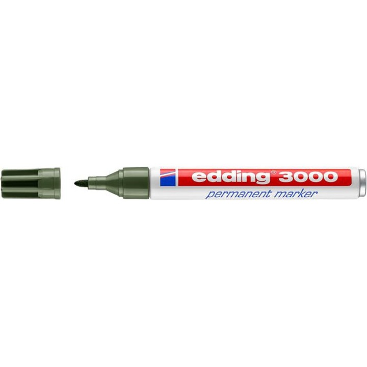 Marker permanent, 1,5-3 mm, vârf conic, EDDING "3000", verde măsliniu