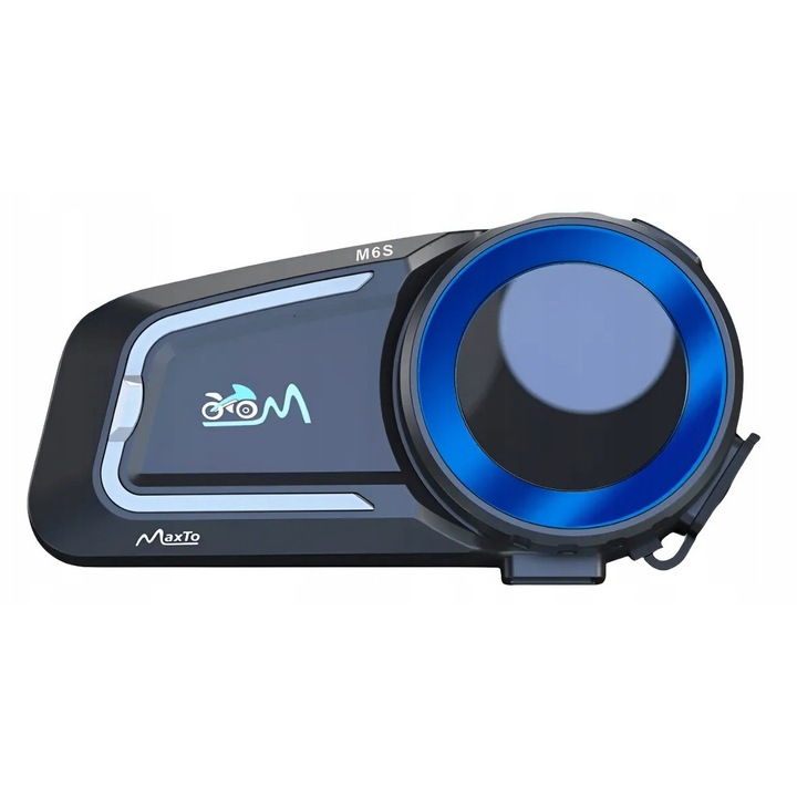 Intercom moto MaxTo M6S, sistem Mesh, waterproof, 2 microfoane, 1000m raza de comunicare