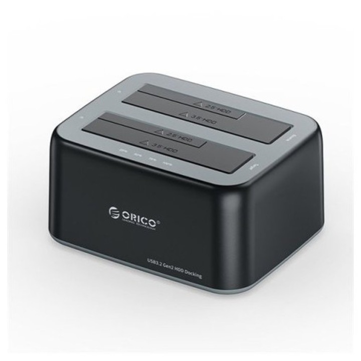 Orico 6829C3-C 2 "5" /3 "5" SATA HDD/SSD Dual-bay Dock with Offline Clone Function Black, 279950, Dokkoló