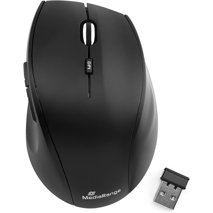 MediaRange MROS208 Wireless 5-button Optical Mouse Black, 264087, Egér