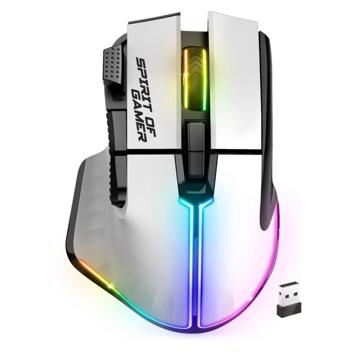 Мишка Spirit Of Gamer Pro-M5 RGB Arctic Wireless White, 259672