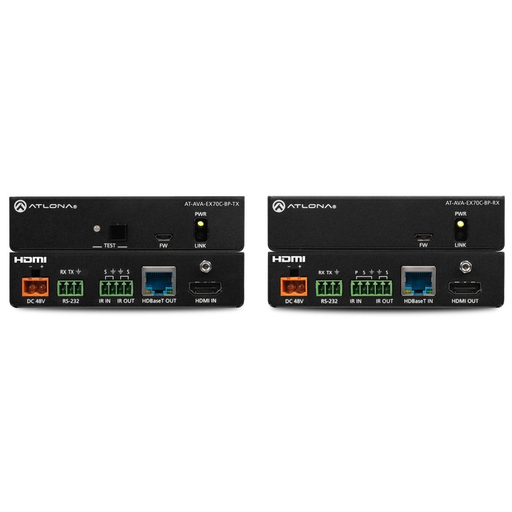 ATLONA AT-AVA-EX70C-BP-KIT Avance 4K/UHD Extender Kit with Control and Bidirectional Remote Power, 254071, Speciális átalakító