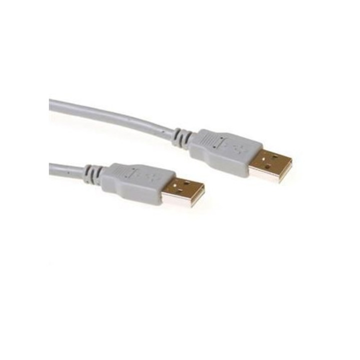 ACT USB 2.0 A male to USB A male 2m Ivory, 250631, Kábel