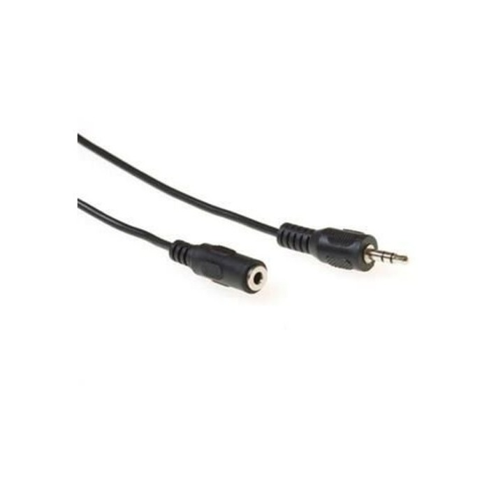 ACT Audio connection cable 1x 3, 5 mmm jack male to 1x 3.5mm stereo jack female 3m Black, 250167, Kábel