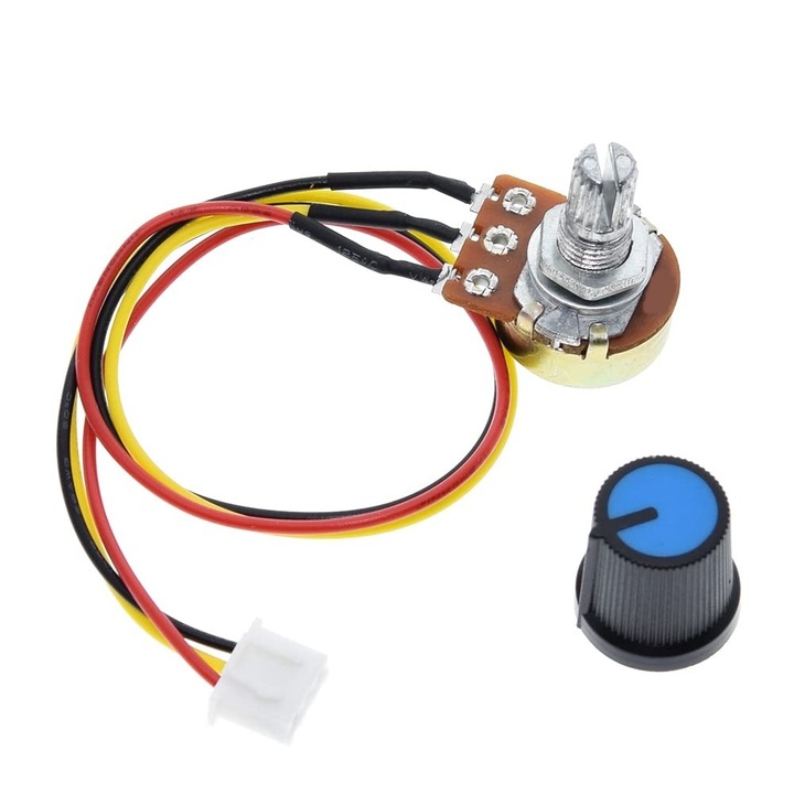 Potenciométer B500K, 500K Ohm, Lineáris, 20 cm kábellel és XH2.54-3P csatlakozóval, Többszínű