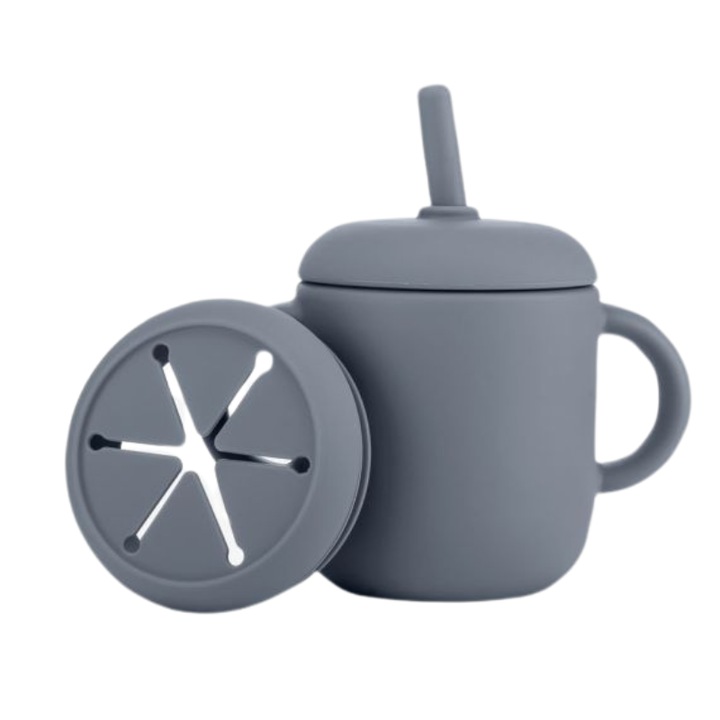 Купа Reer 2в1, сива/розова/жълта, силикон, капацитет 180ml