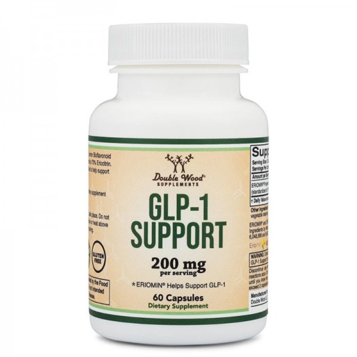 Хранителна добавка Double Wood, GLP-1 Support – контрол на апетита и кръвната захар, ERIOMIN, 200 mg, 60 капсули