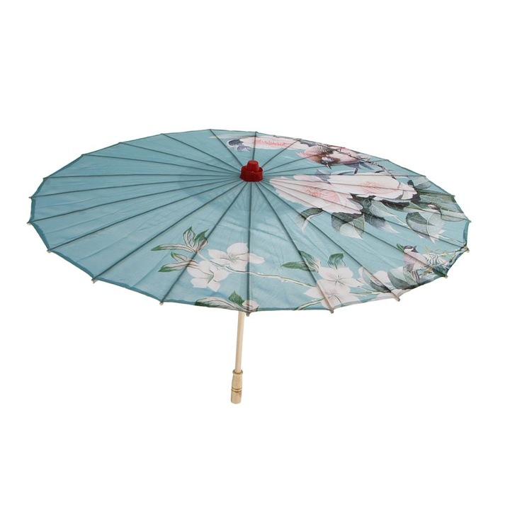 Umbrela Chinezeasca Vintage din Matase si Panza de Matase, Parasol Oriental Handmade Elegant pentru Nunta, Petrecere si Dans, Recuzita Decorativa pentru Fotografie, Cosplay si Evenimente Speciale