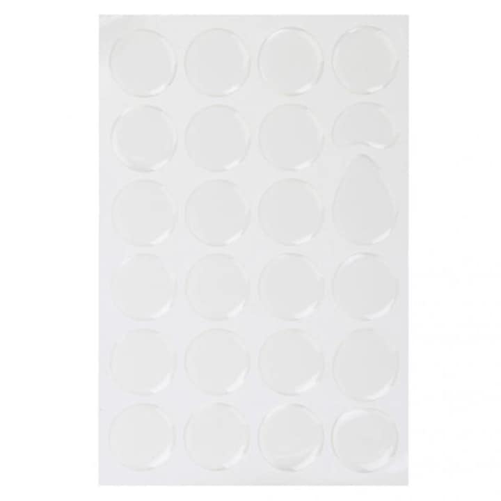 Комплект от 200 броя прозрачни PVC стикери с диаметър 1 инч (25 мм), прозрачни самозалепващи се кръгове за капачки за бутилки, кристални куполни етикети за DIY проекти и занаяти