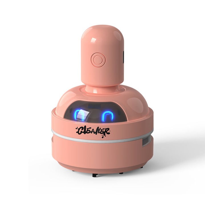 Aspirator de mana mini, 3 niveluri putere, roz, 7.2x10.2cm