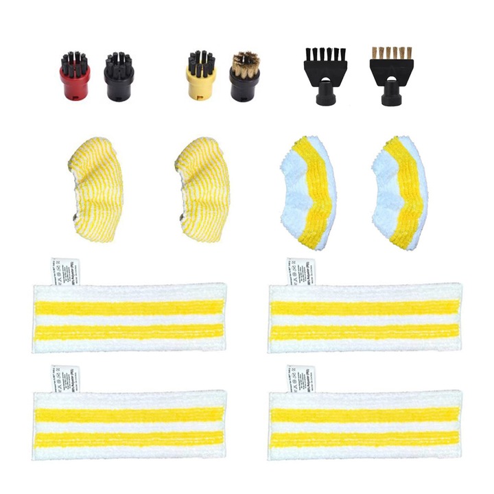 Set accesorii pentru aparate de curatare cu aburi, 14 piese, multicolor, compatibile cu Karcher SC1 SC2 SC3 SC4 SC5 SC7 CTK10 CTK20