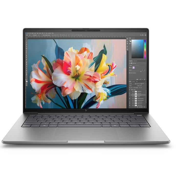 Лаптоп HP ZBook 8 G1i 14 AI, A3ZU8ET, 14", Intel Core Ultra 7 255H (16-ядрен), NVIDIA RTX 500 Ada (4GB GDDR6), 32GB 6400MHz (2x16GB) DDR5, Silver