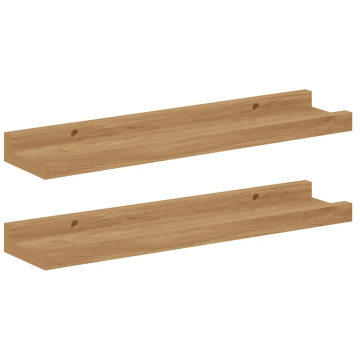 vidaXL Falpolc polcokkal tárolóval 2 pcs Barna 40 x 9 x 3 cm Faanyag 42020011