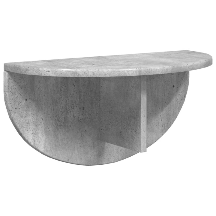 Raft de perete vidaXL Gri din beton 48 x 24 x 24 cm Lemn compozit