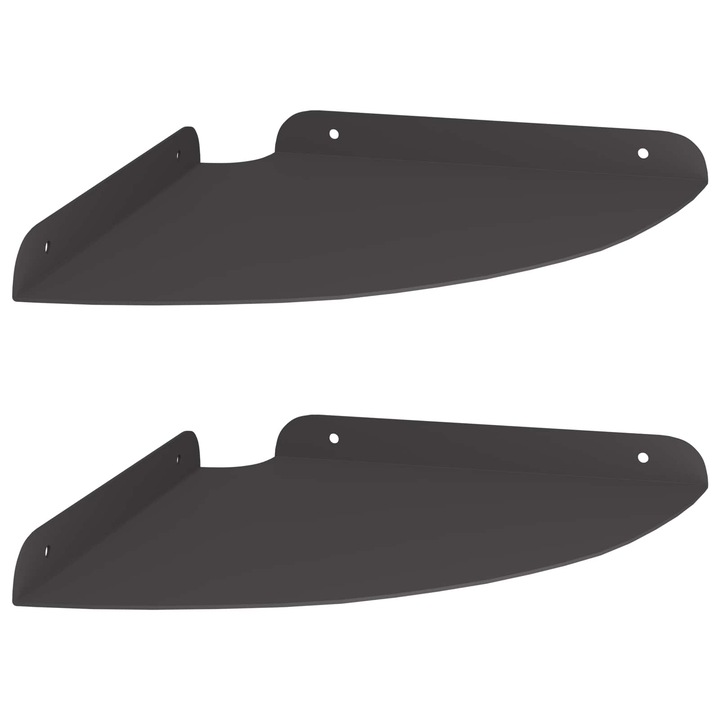 vidaXL Raft de perete cu raft cu depozitare 2 pcs Negru 24 x 24 x 2 cm