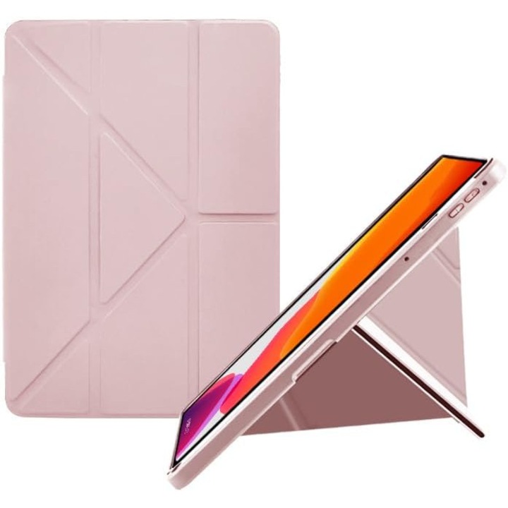 Калъф за Samsung Galaxy Tab A11/A9 (2025/2023), 8.7", Sigloo, тип оригами, поставка за Smart Pen, удароустойчив, розов