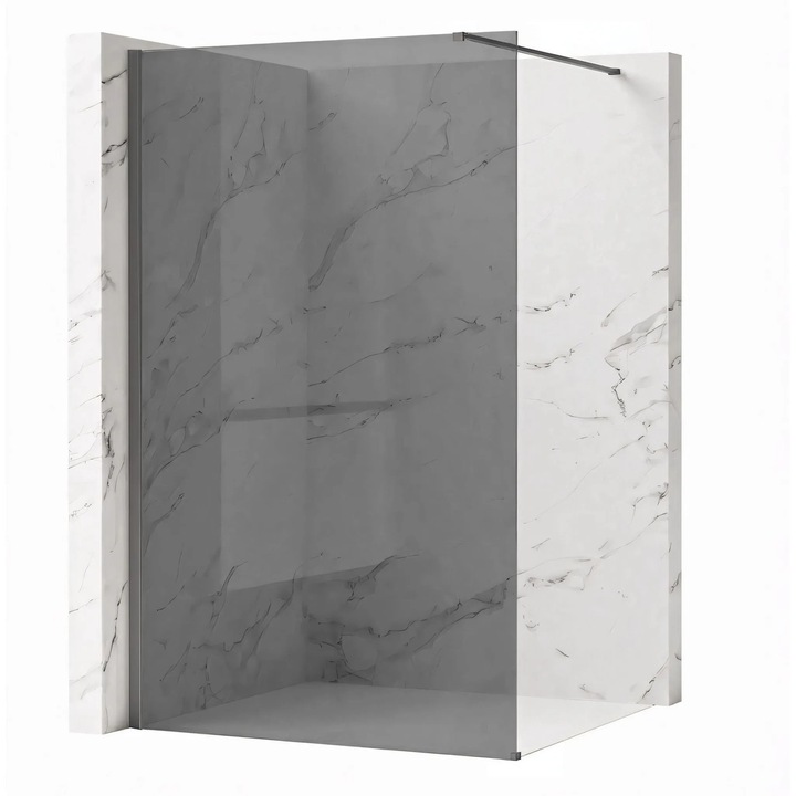 Panou de dus, Rea, Flexi Grey, sticla gri, titan, 100x120cm, walk-in