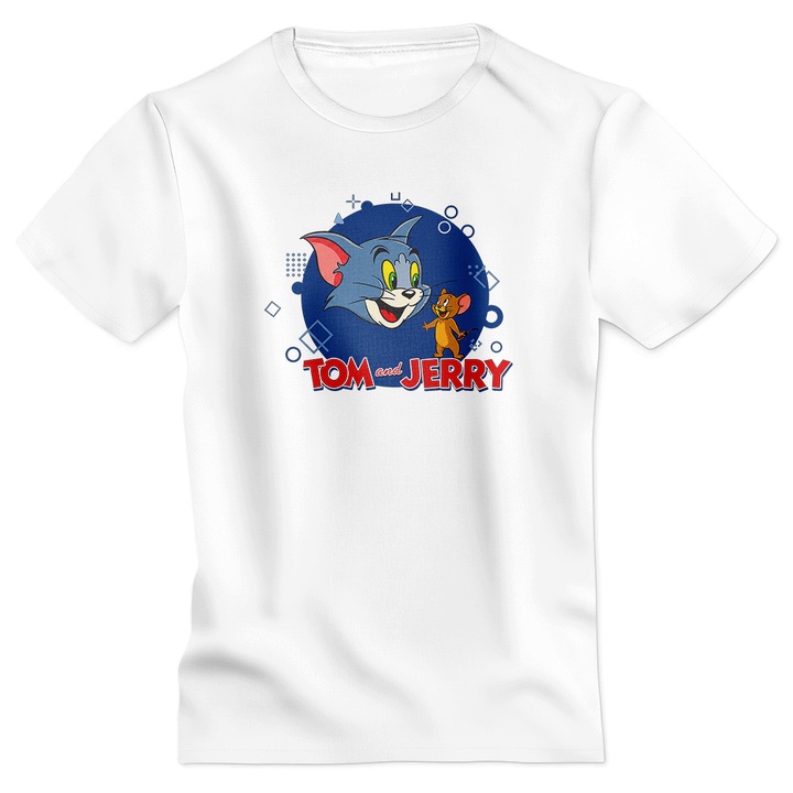 Tricou personalizat Tom si Jerry model 2 alb 3XL Motrix
