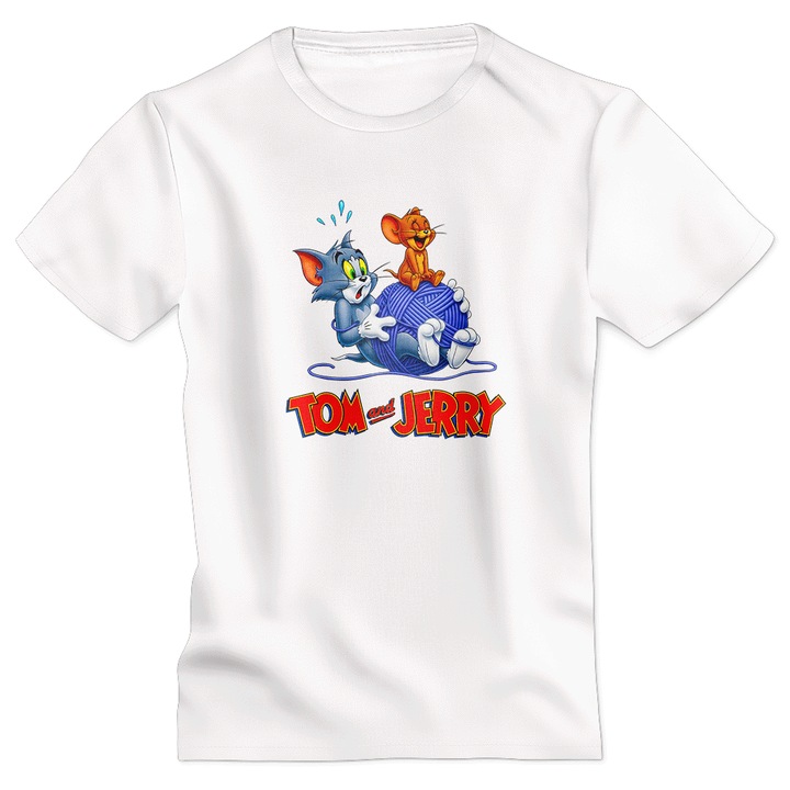 Tricou personalizat Tom si Jerry model 12 alb 2XL Motrix