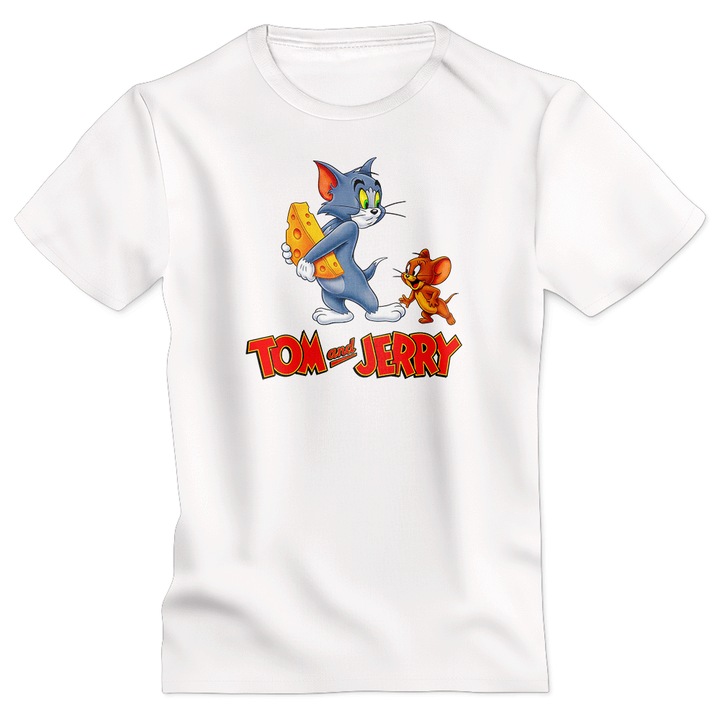 Tricou personalizat Tom si Jerry model 15 alb 3XL Motrix