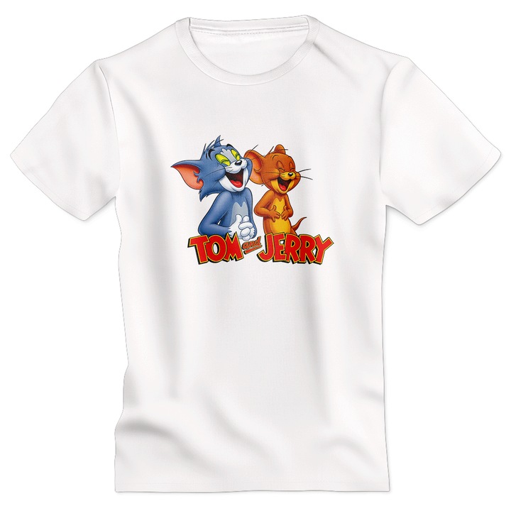 Tricou personalizat Tom si Jerry model 18 alb 3XL Motrix