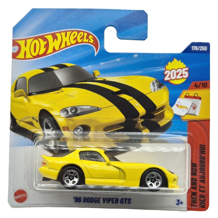 Hot Wheels '96 Dodge Viper GTS - sárga - Then and Now 4/10 - 176/250 - Hot Wheels - 1:64