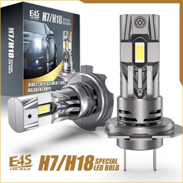 Диодни крушки, H7, 44W, 15000Lm, 12V, без вентилатор, самоохлаждащи се, комплект 2 броя