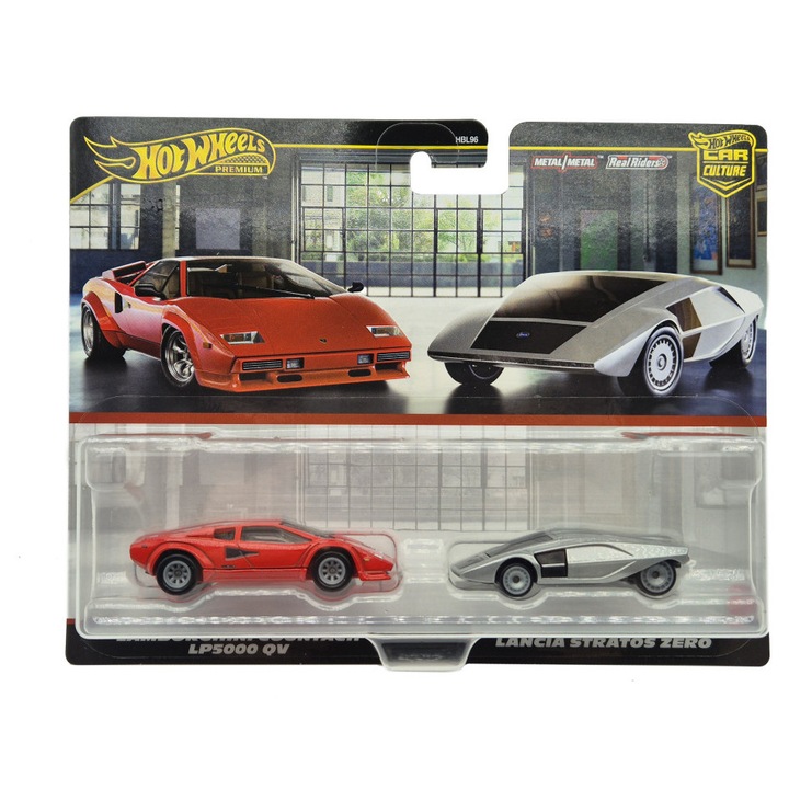 Hot Wheels Premium - Duo Pack - Lamborghini Countach LP5000 QV - Lancia Stratos Zero - Hot Wheels - 1:64