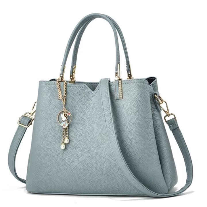 Geanta dama B1324 cu bareta pentru umar, Pandantiv, Piele ecologica, Albastru