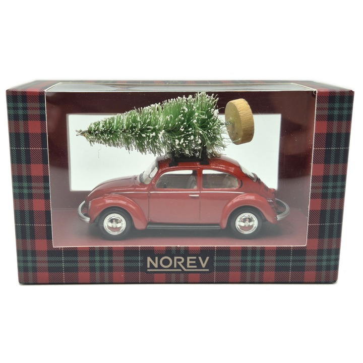Volkswagen VW Beetle Bogár - fenyőfával - karácsonyi díszdobozos - Norev - 1:43