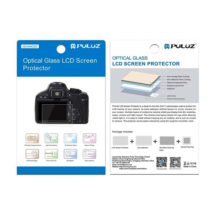 Fólia, Edzett Üveg 2.5D 9H, PULUZ, Canon EOS 850D, EOS M200 és PowerShot G7 X Mark III fényképezőgépekhez